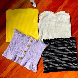 Strapless Smocked Tube Tops Set of 4